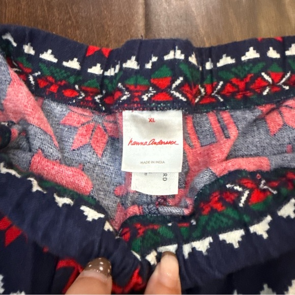 Hanna Andersson Flannel Fair Isle Christmas Pajama Set Deer Deer on Navy size XL - Picture 8 of 11